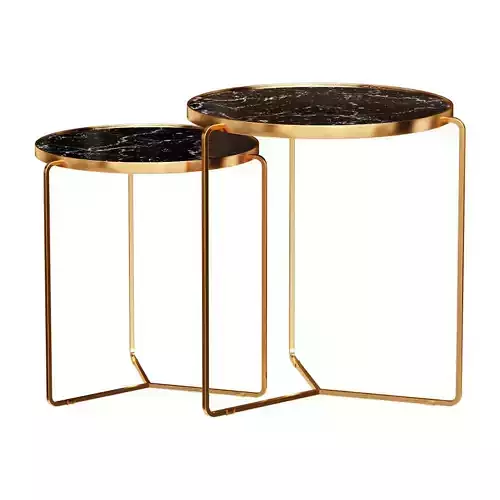 COFFEE TABLES WITH METAL LEGS 2 PCS BLACK 02254