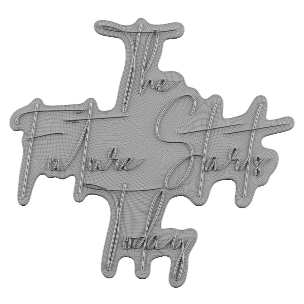 The Future Starts Today Neon Sign 3D model_2