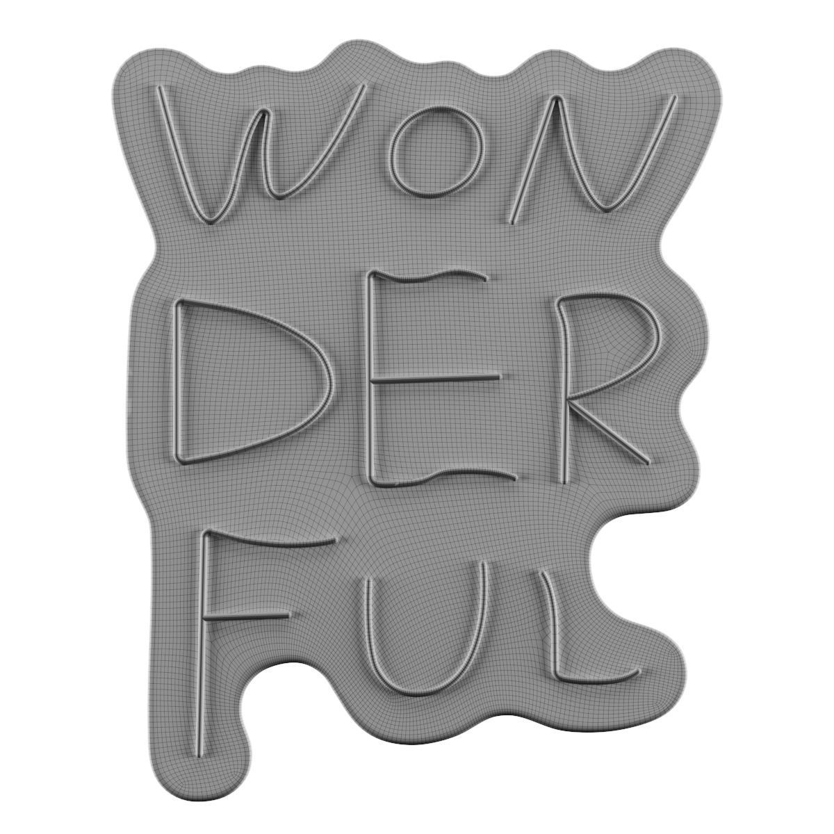 Wonderful Neon Sign 3D model_2