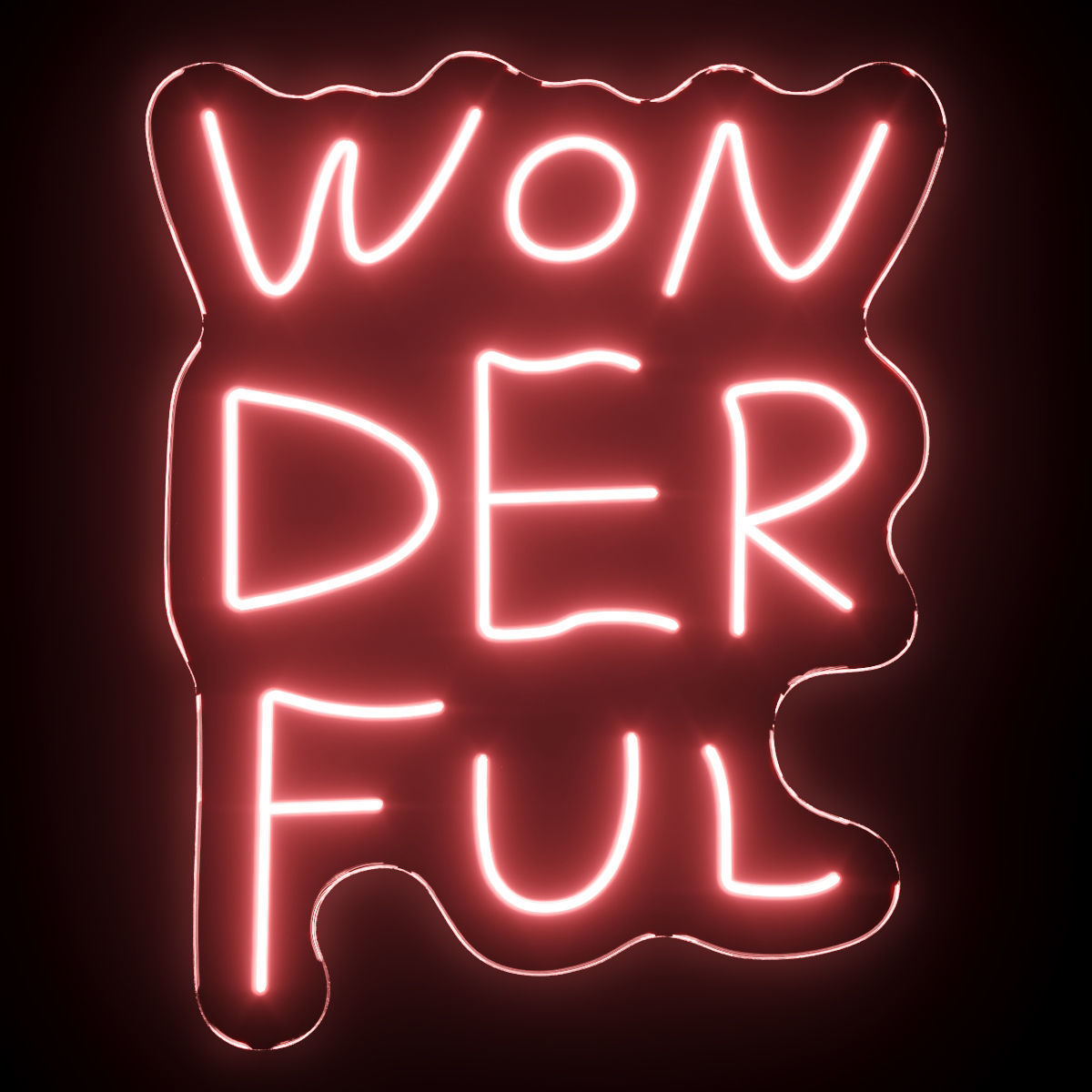 Wonderful Neon Sign 3D model_1