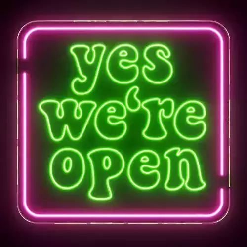 Yes Were Open Neon Sign