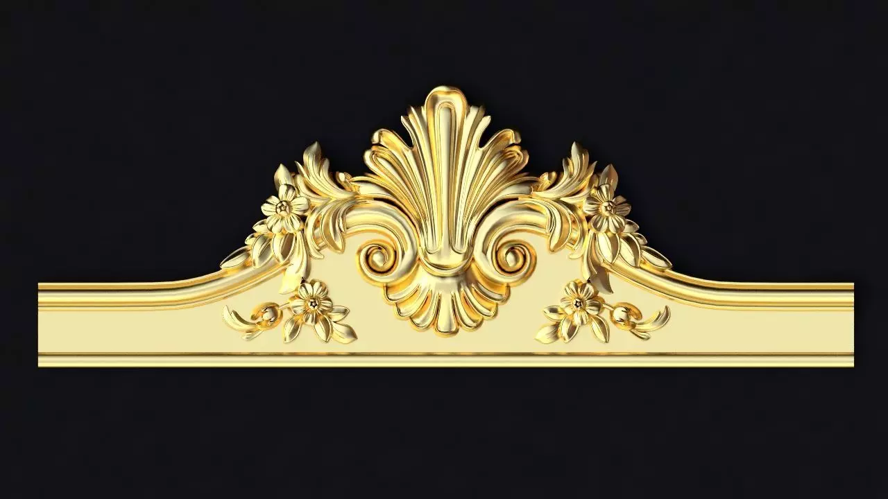 Central decor ornament for furniture 3D model