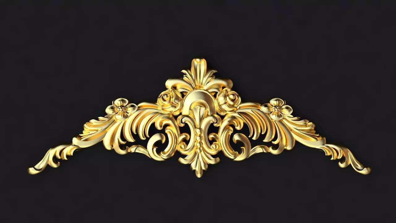 Central decor ornament for furniture 3D model_0