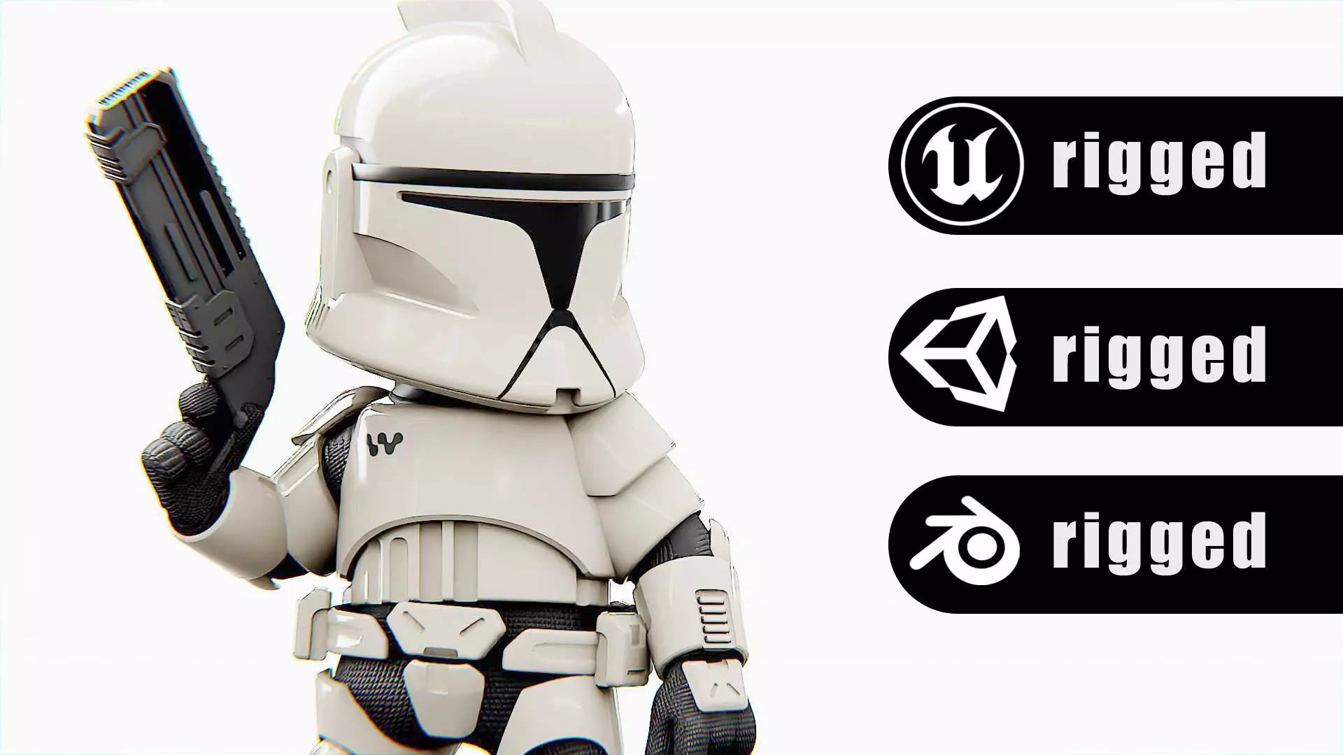 IMPERIAL TROOPER-b Rigged for Unreal Engine - Unity - MIXAMO 3D model