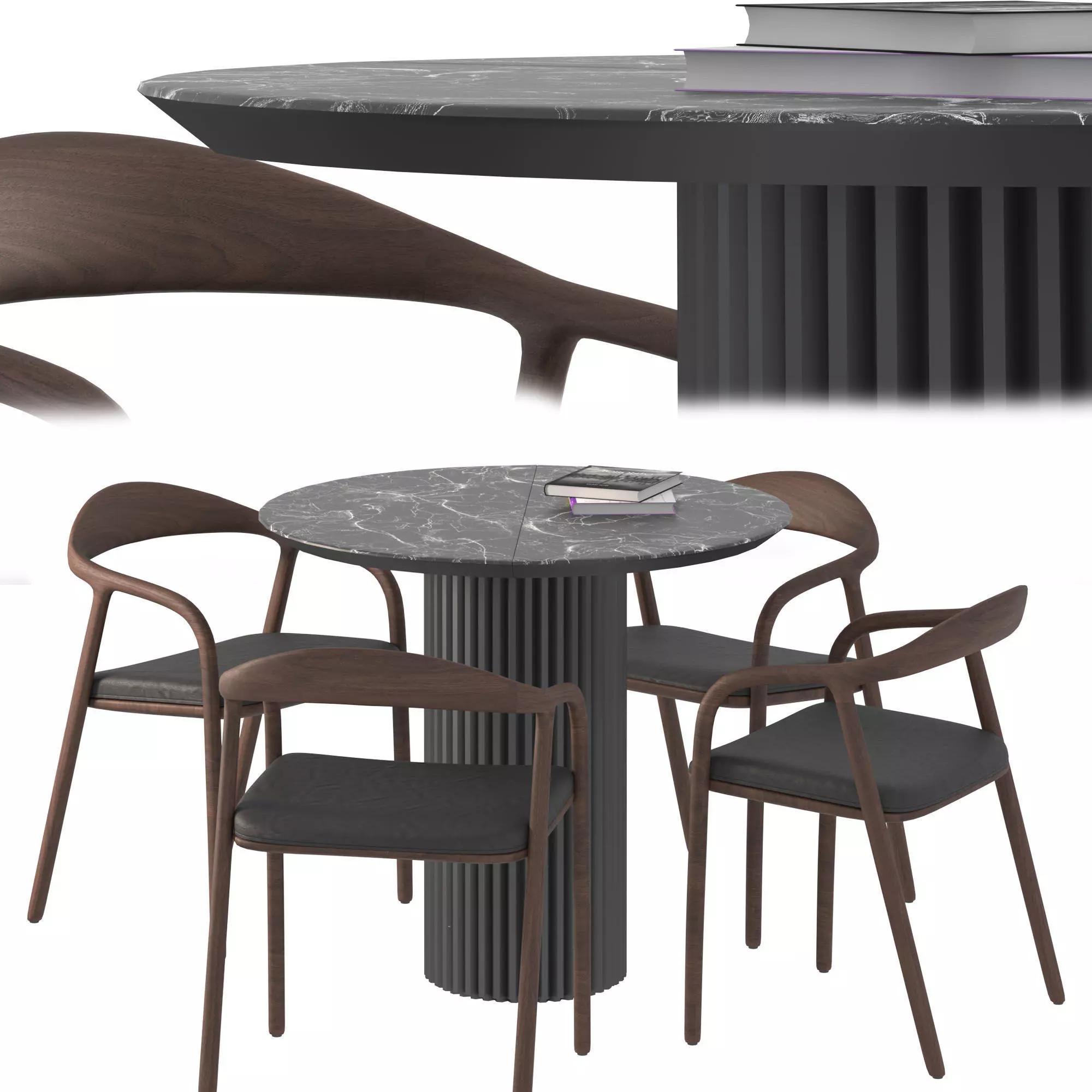Table and NEVA chair Free 3D model