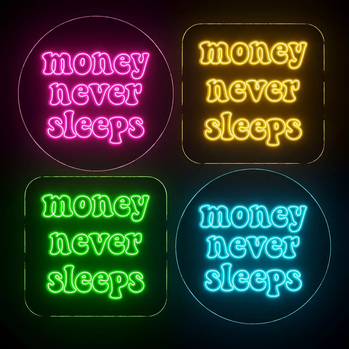 Money Never Sleeps Neon Sign 3D model