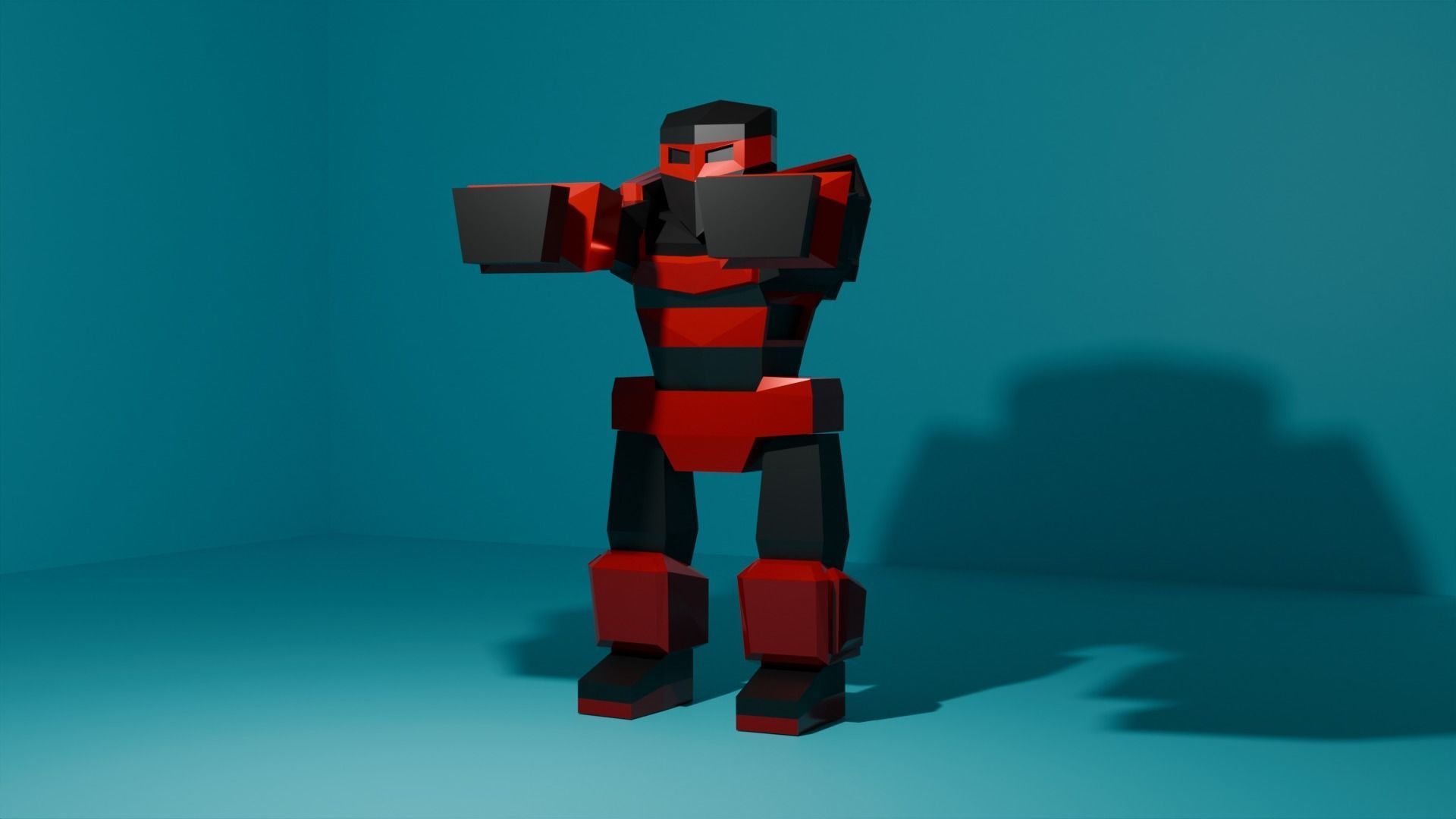 Low-Poly Rigged Robot Model Low-poly 3D model_4