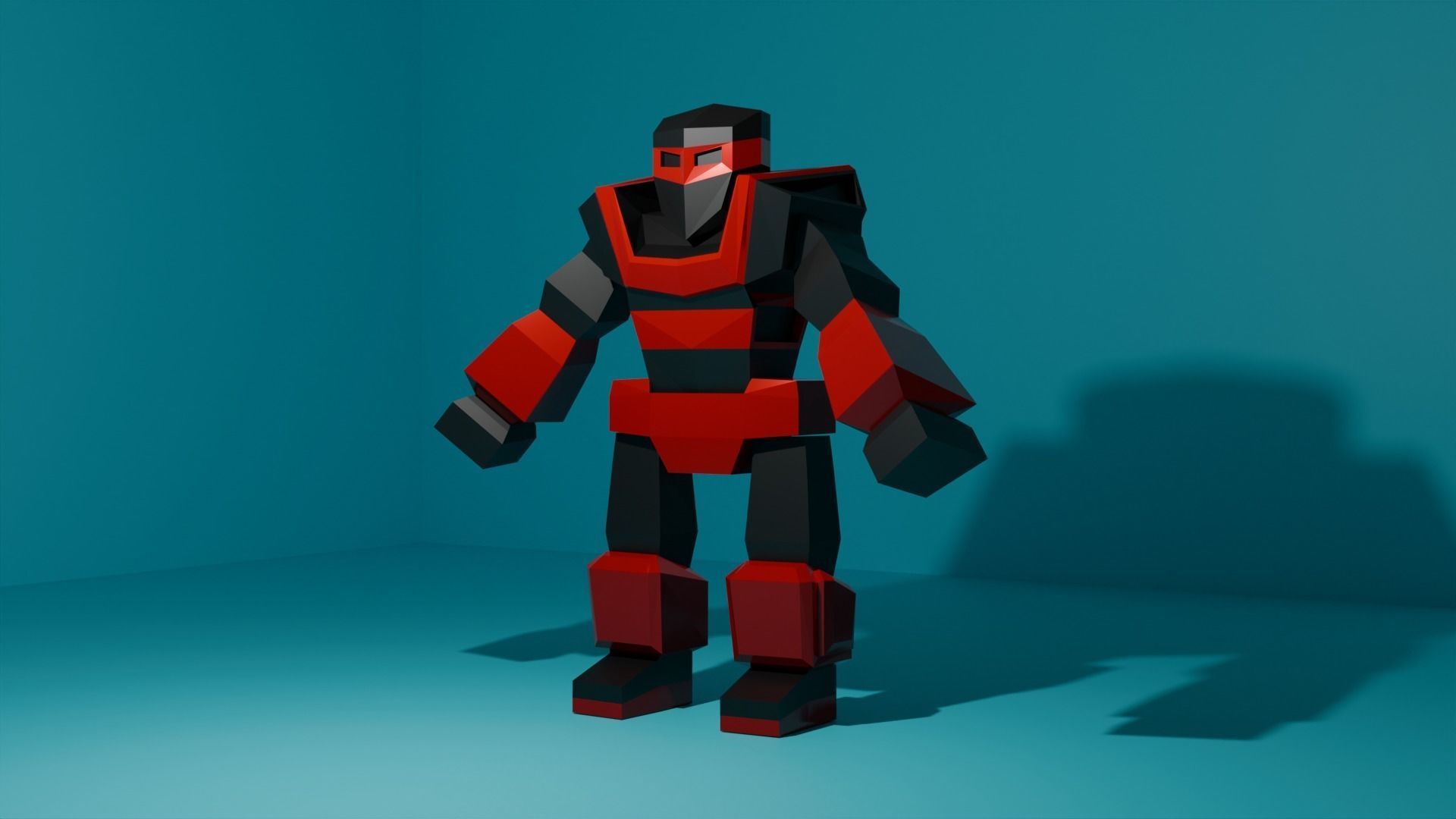 Low-Poly Rigged Robot Model Low-poly 3D model_3