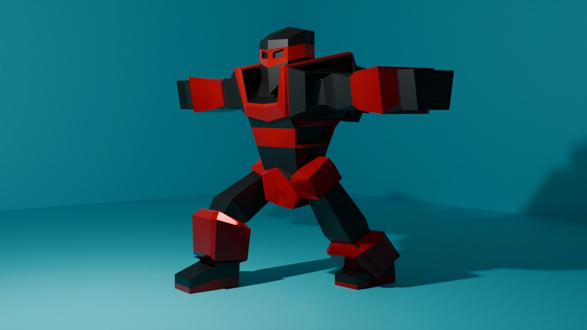 Low-Poly Rigged Robot Model Low-poly 3D model_2