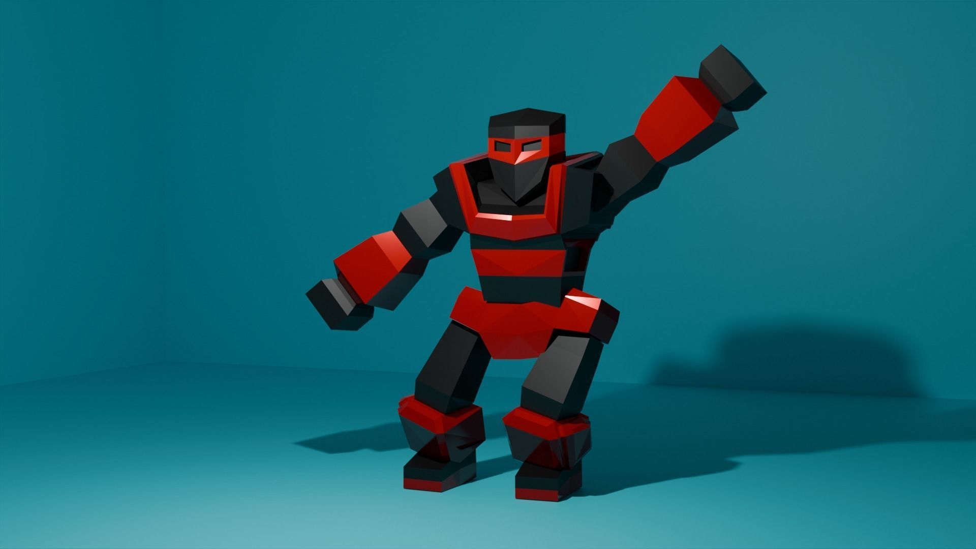 Low-Poly Rigged Robot Model Low-poly 3D model_5