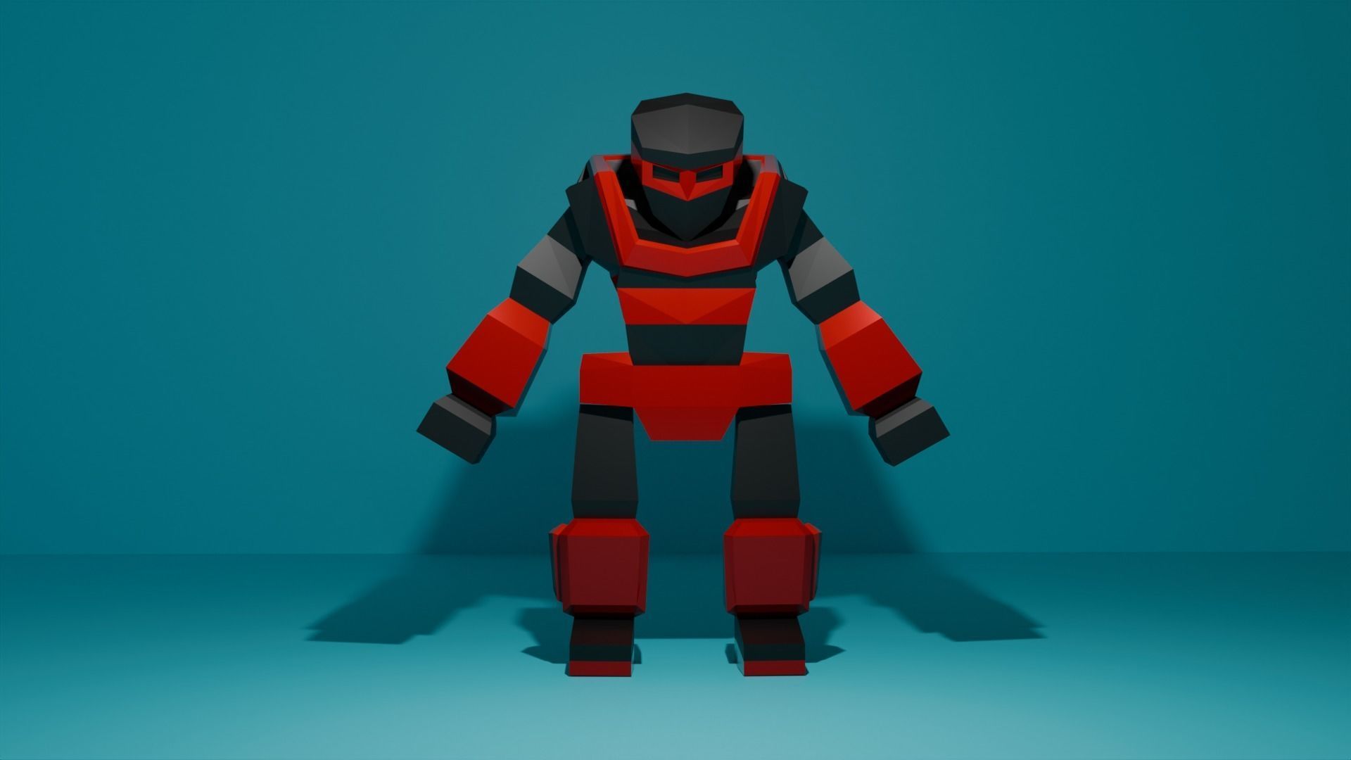 Low-Poly Rigged Robot Model Low-poly 3D model_6