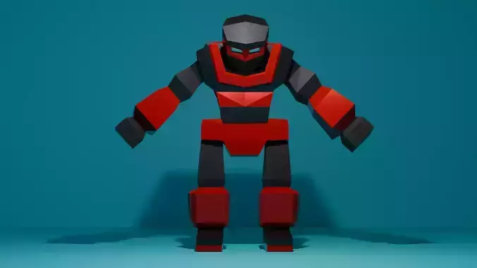 Low-Poly Rigged Robot Model Low-poly 3D model