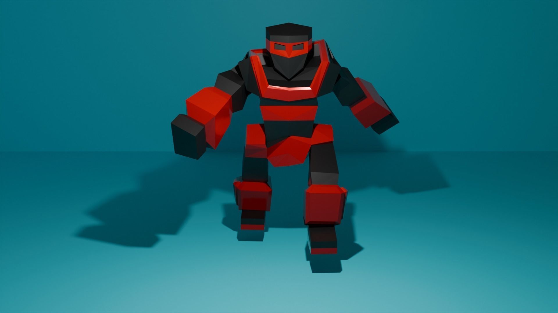 Low-Poly Rigged Robot Model Low-poly 3D model_7