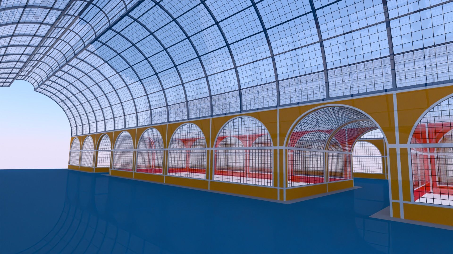 Glass corridor III 3D model_2