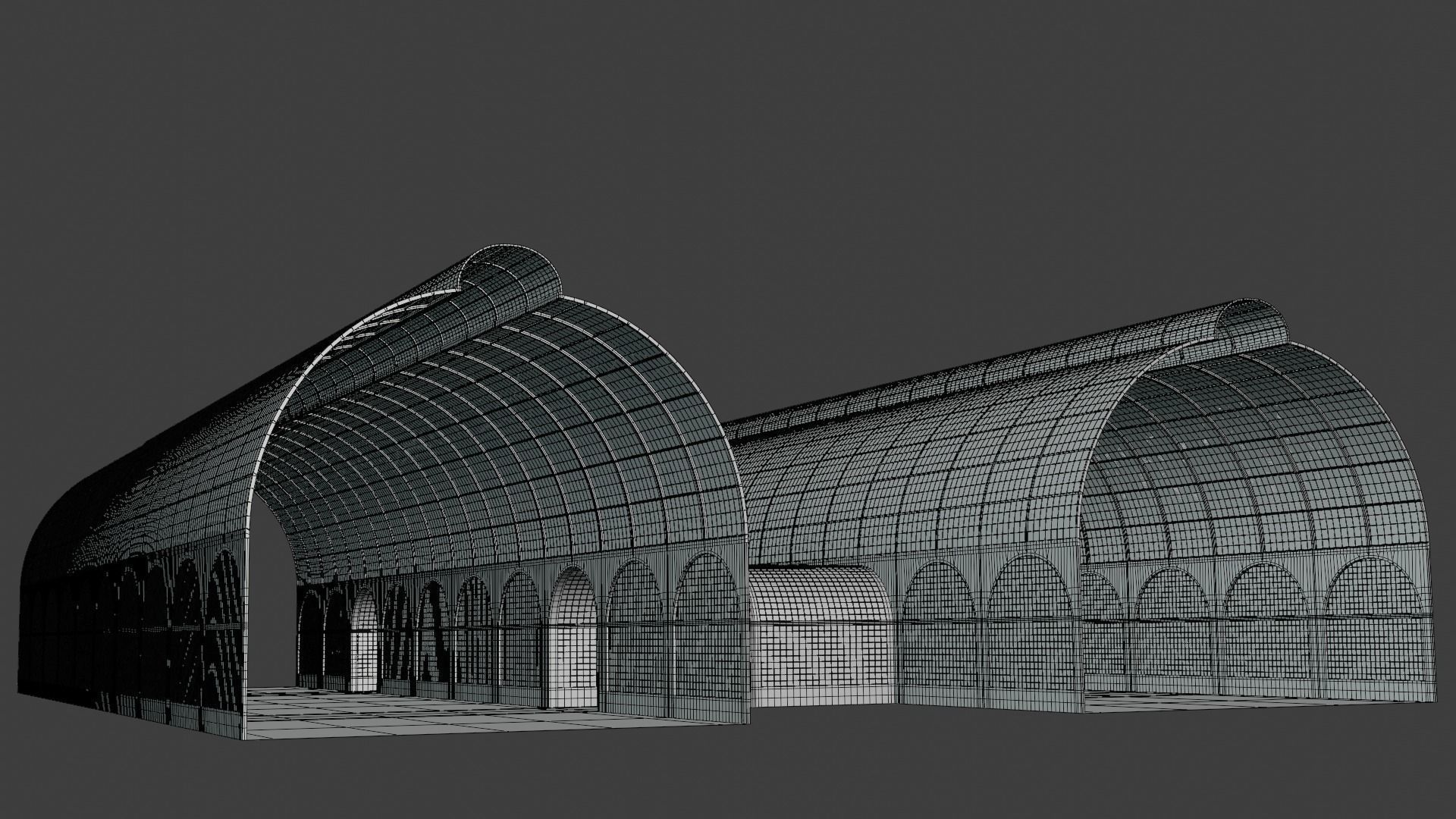 Glass corridor III 3D model_5