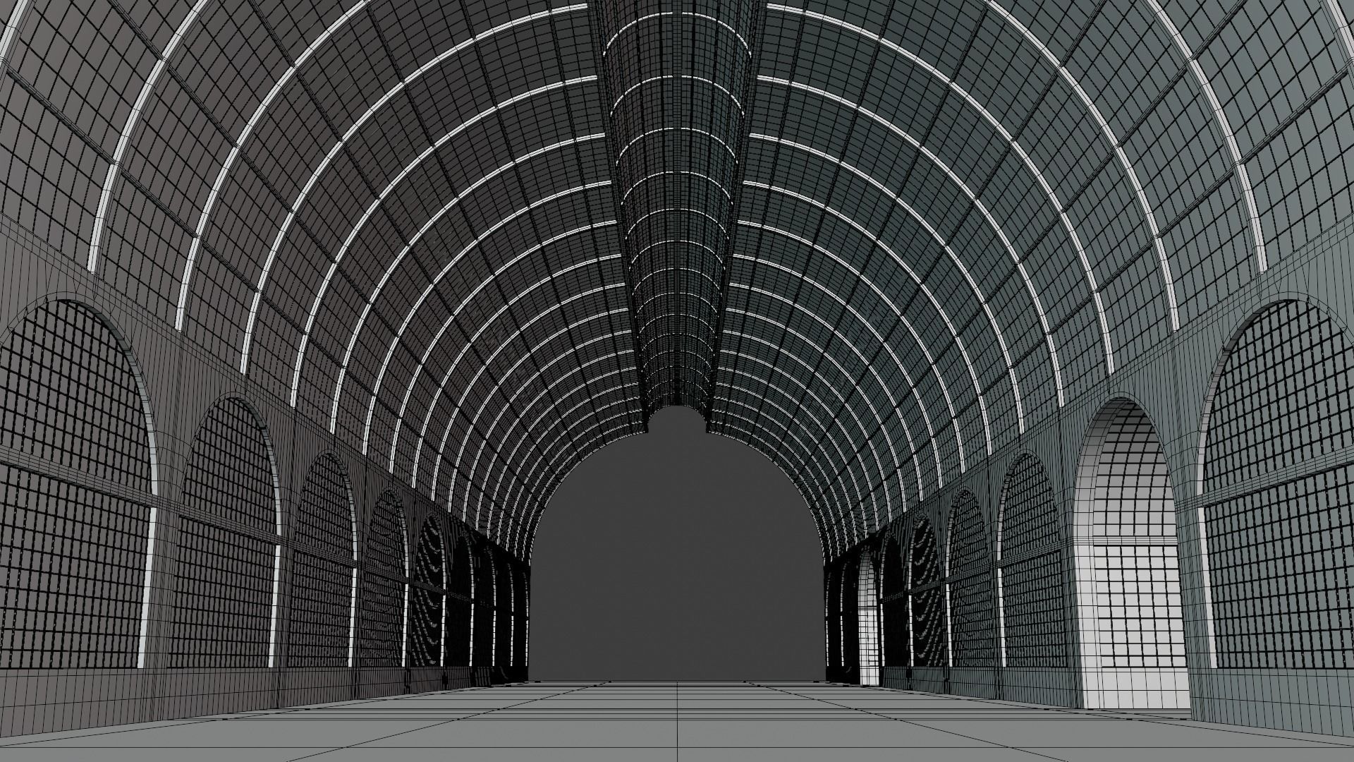 Glass corridor III 3D model_1