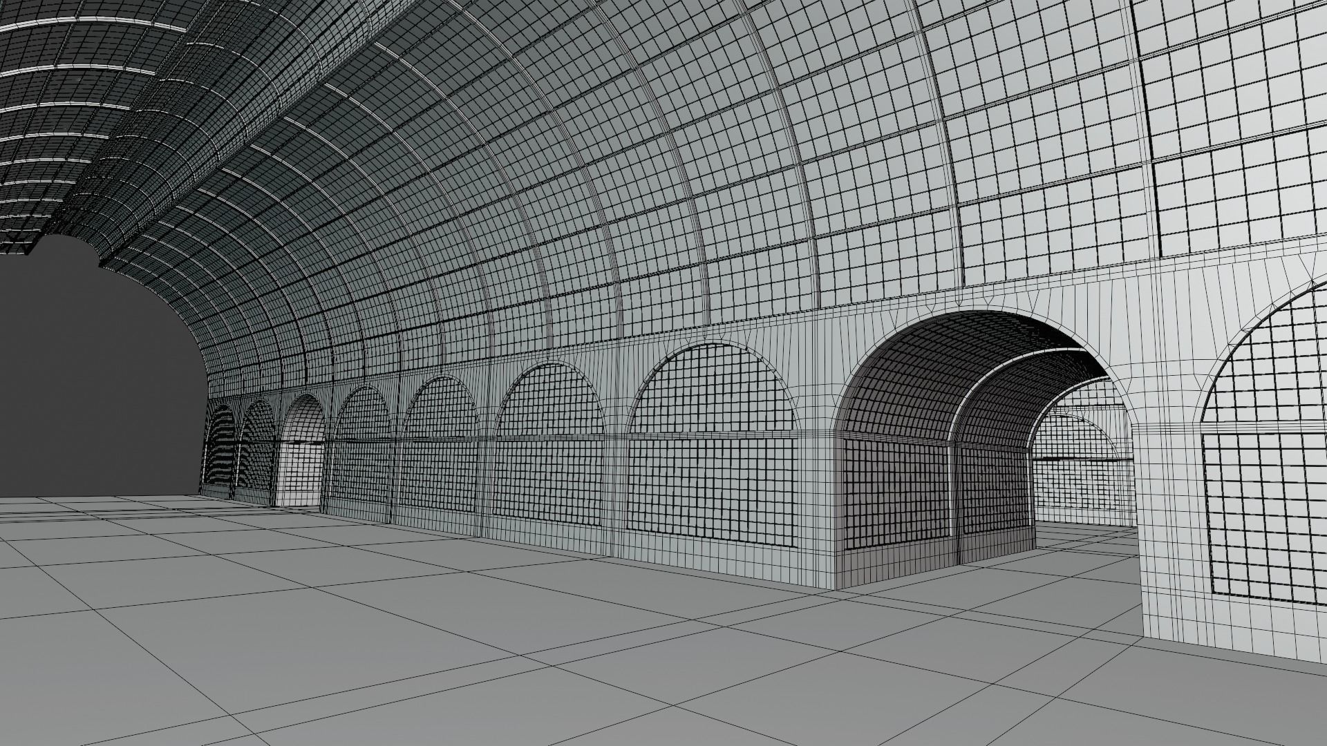 Glass corridor III 3D model_3