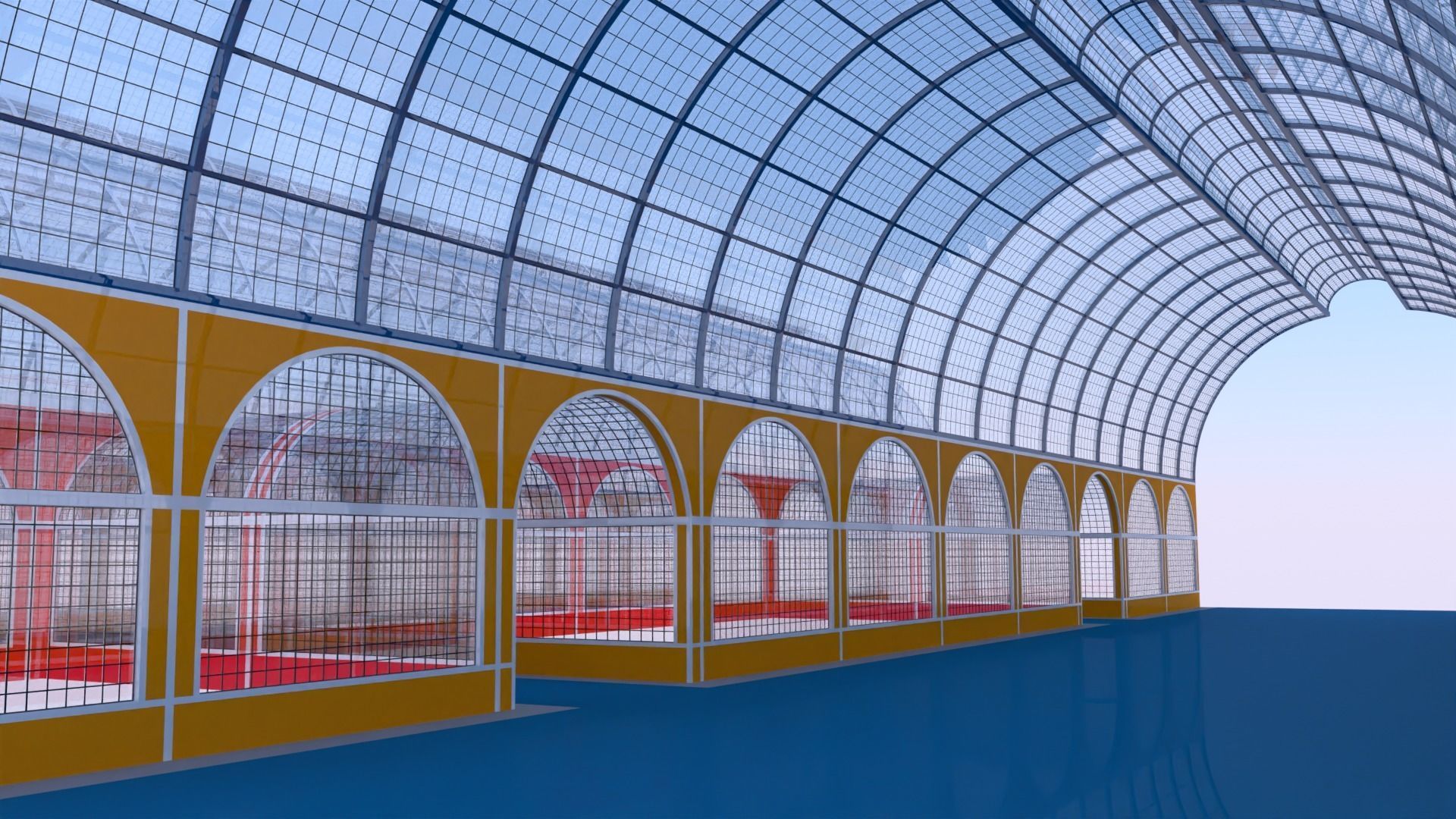 Glass corridor III 3D model_6