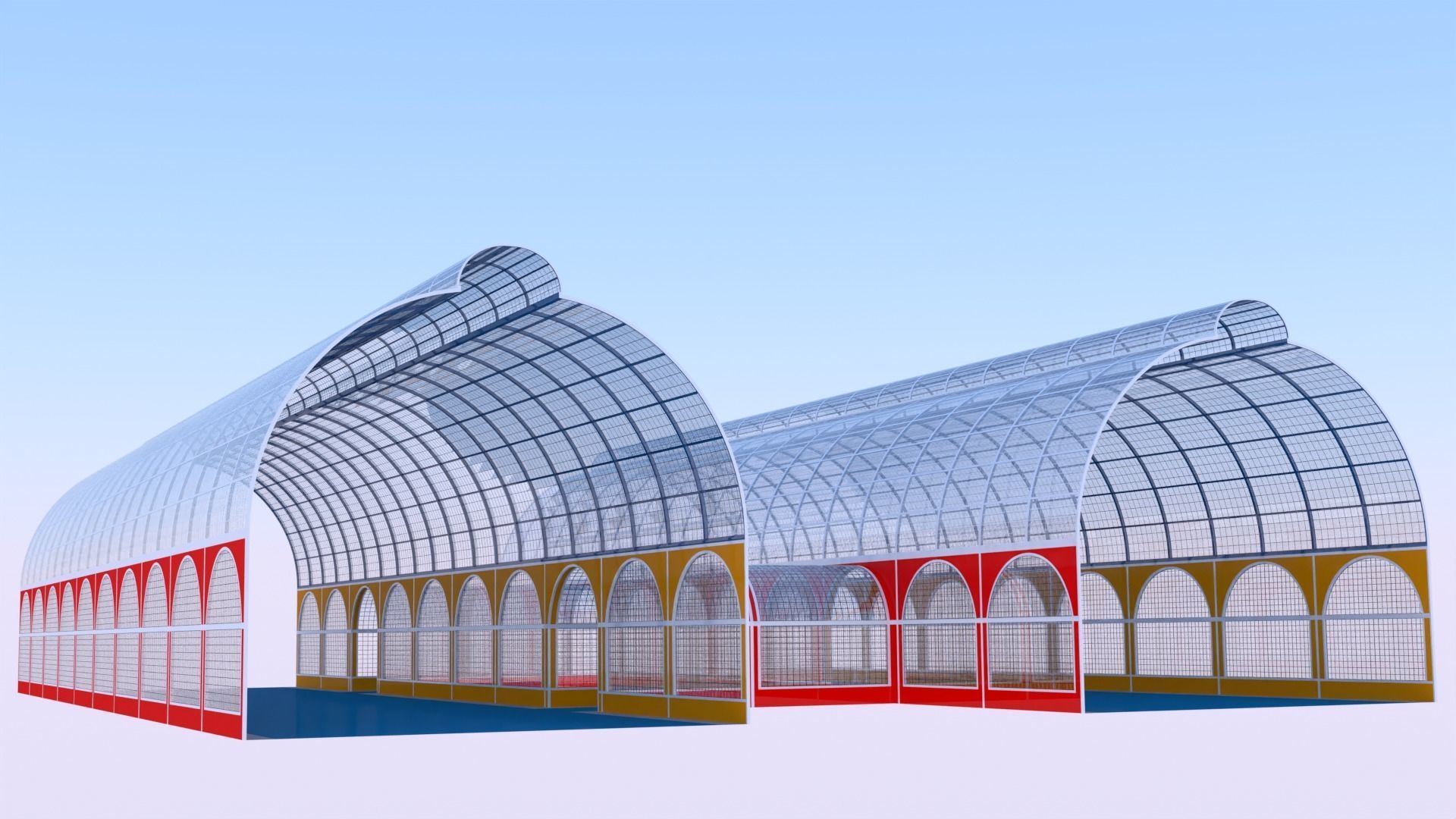 Glass corridor III 3D model_4