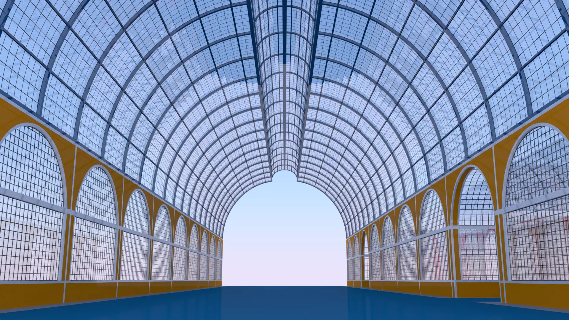 Glass corridor III 3D model_0