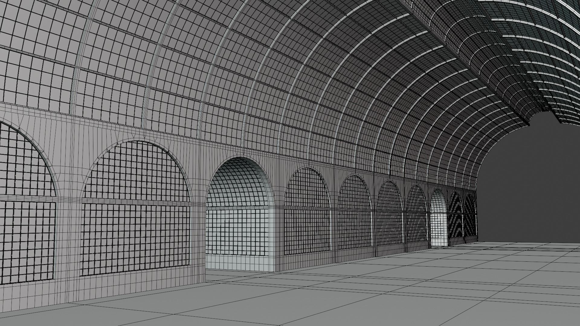 Glass corridor III 3D model_7