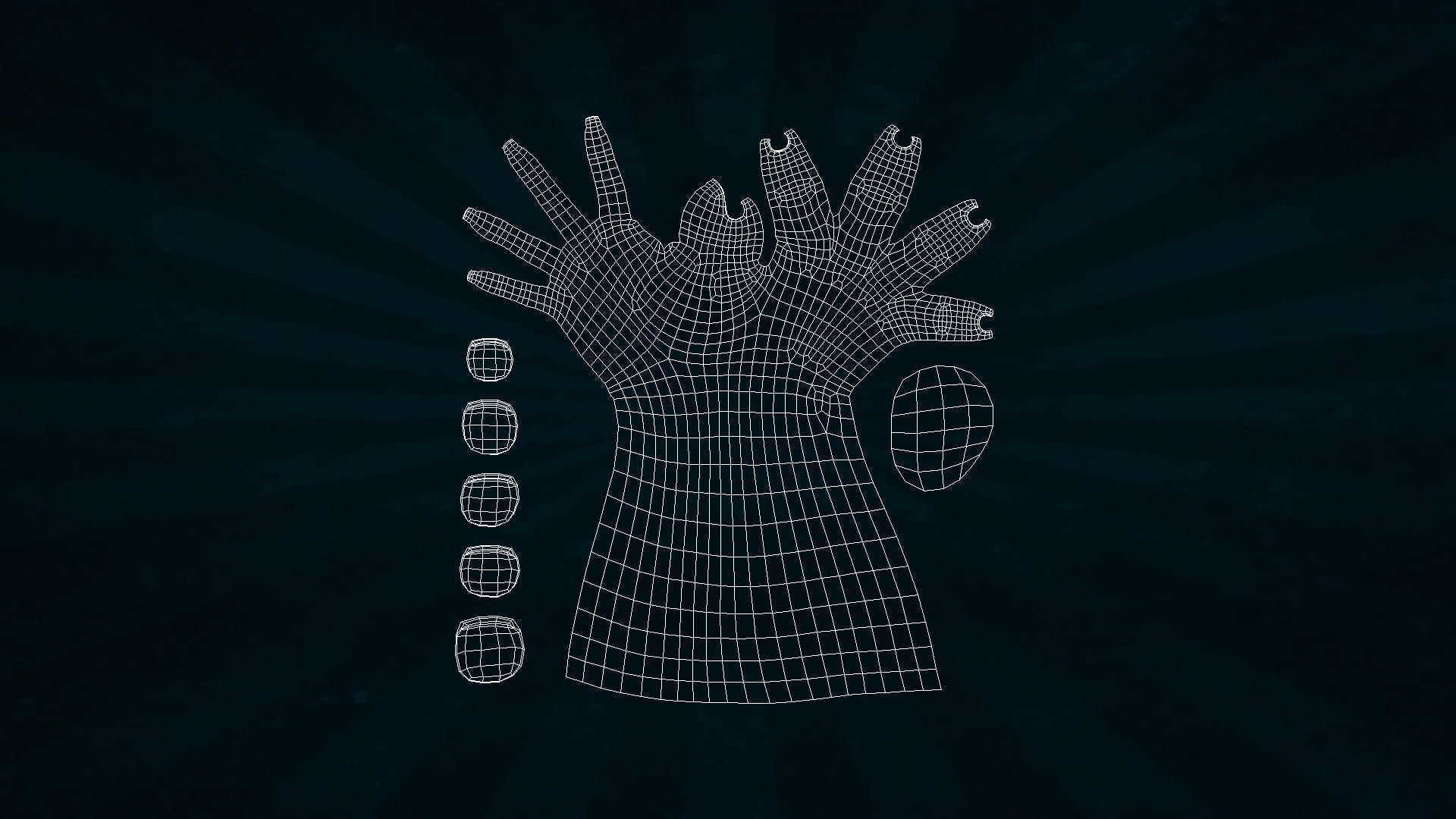 HAND-052 Rigged right hand Low-poly 3D model_9