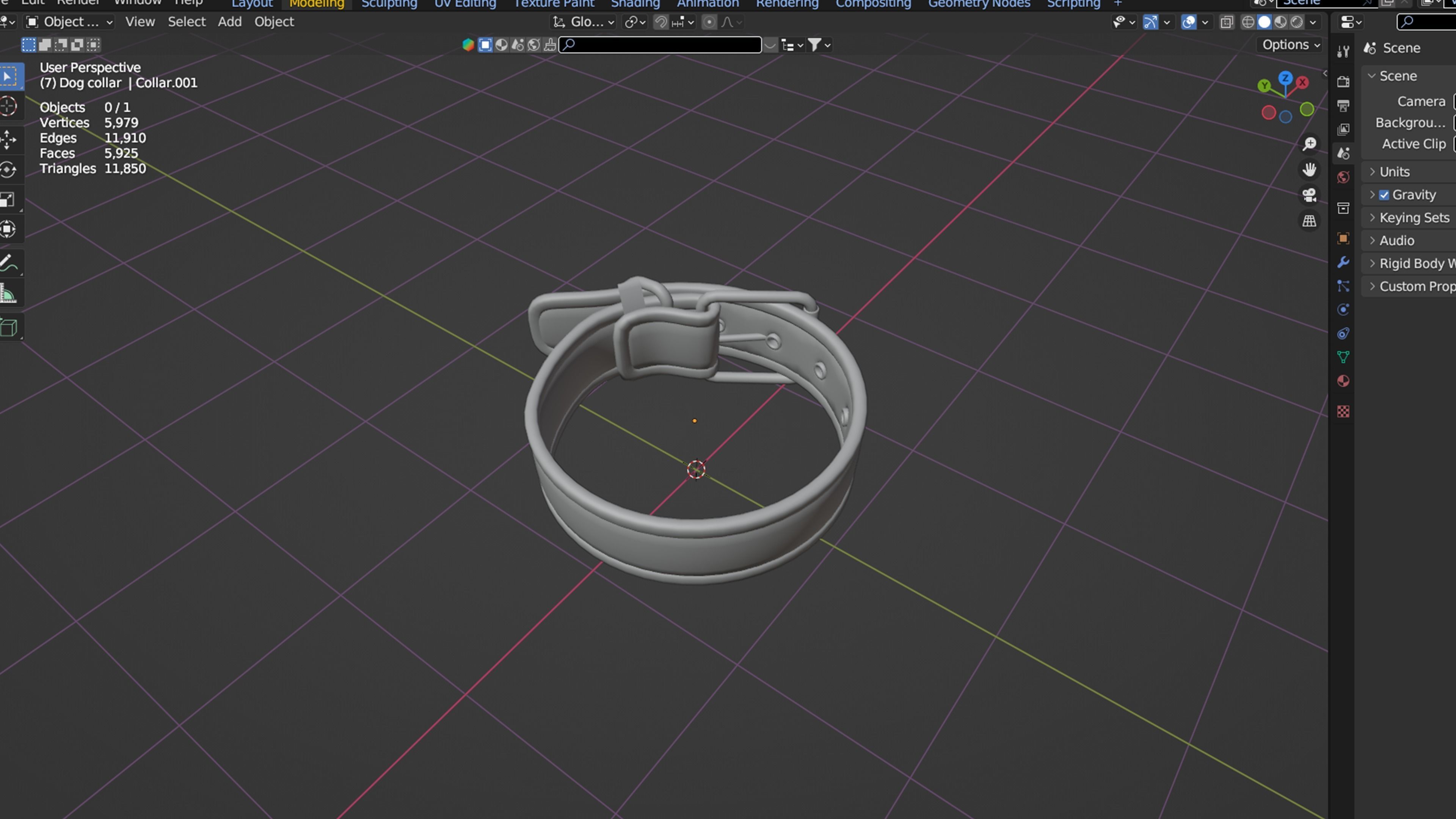 Dog Collar  Low-poly 3D model_7