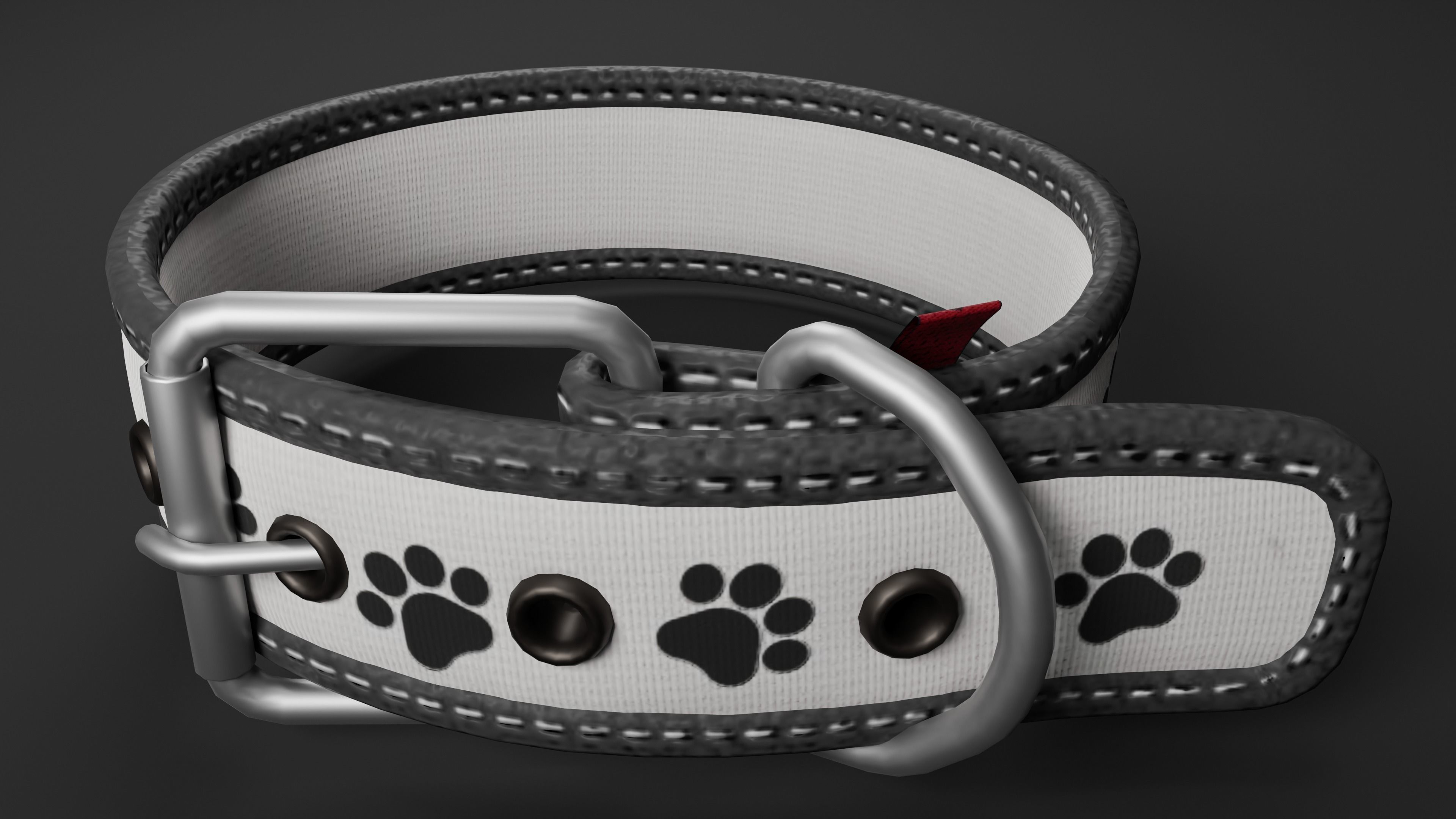 Dog Collar  Low-poly 3D model_1