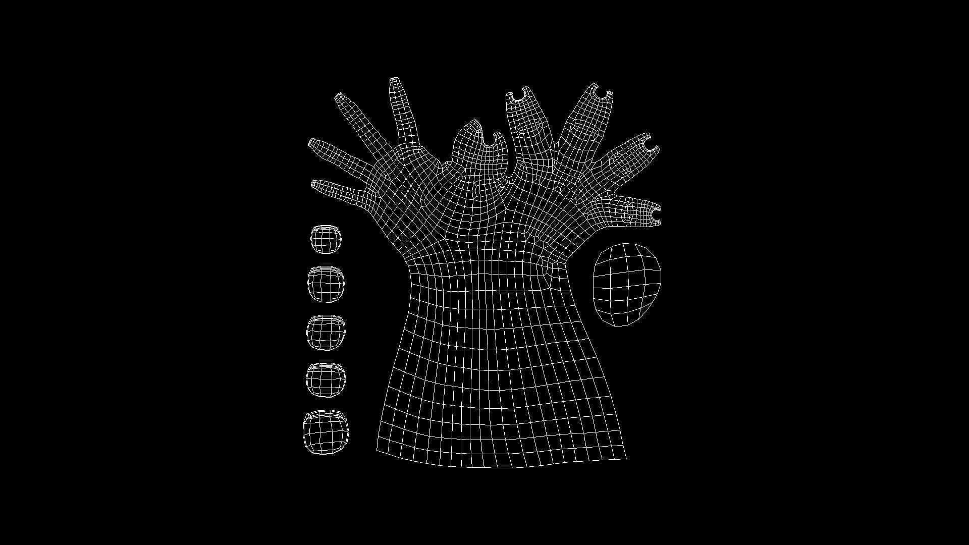 HAND14 Rigged right hand Low-poly 3D model_9