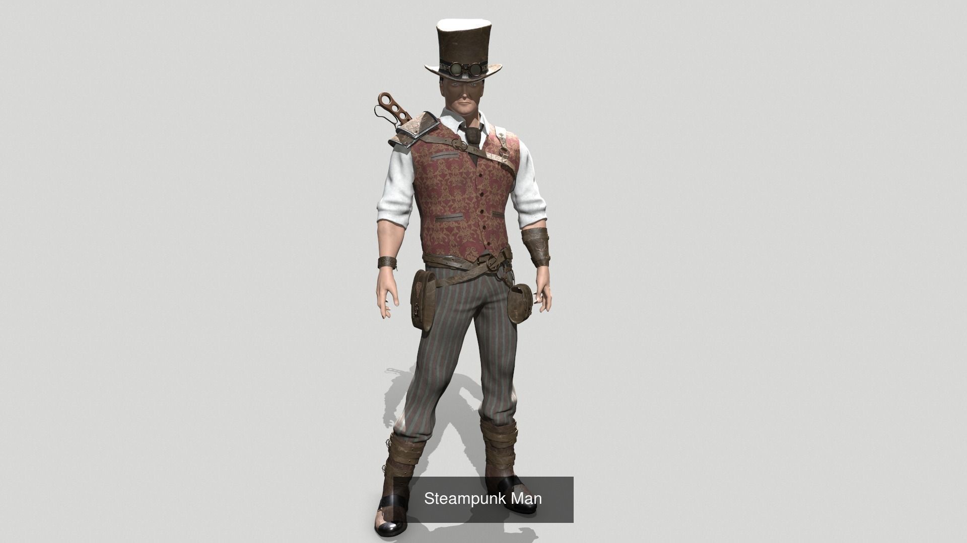 Steampunk Character Pack 3D Model Collection_4