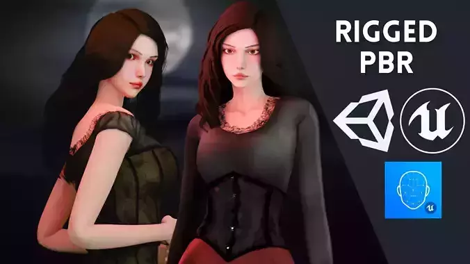  Vampire Woman - Game Ready