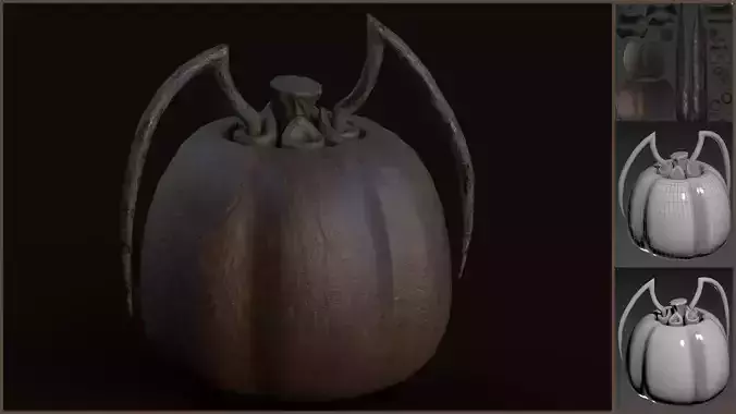 Stylized Creepy Pumpkin - Alien Vegetable
