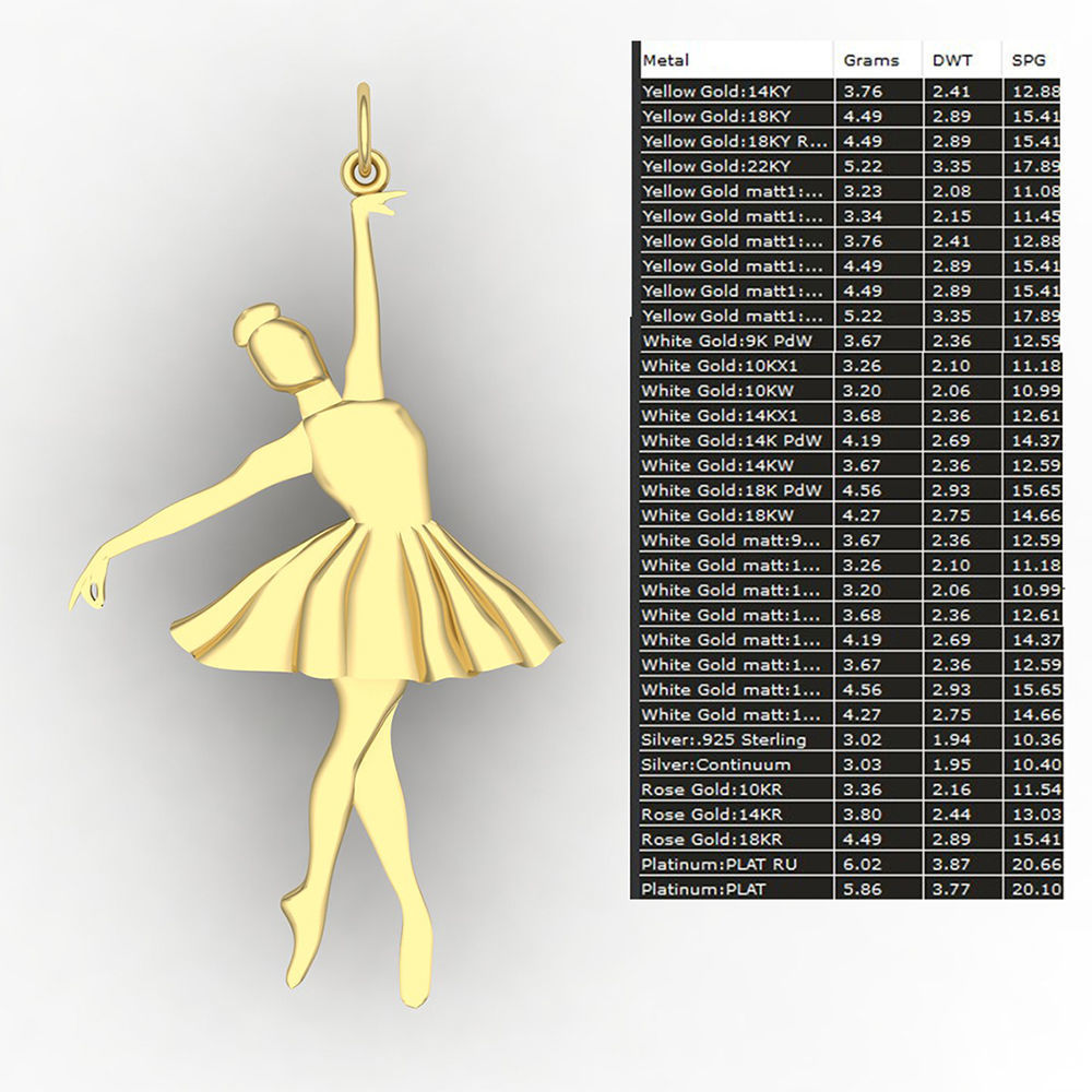 Ballerina pendant 01 3D print model_11