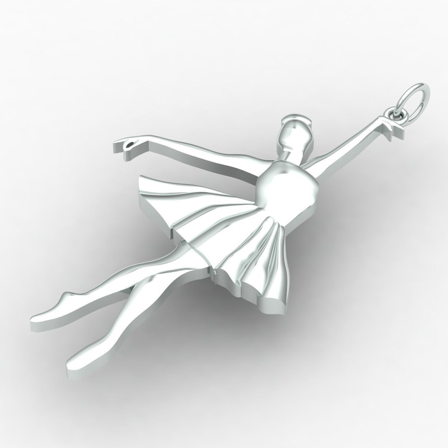 Ballerina pendant 01 3D print model_8