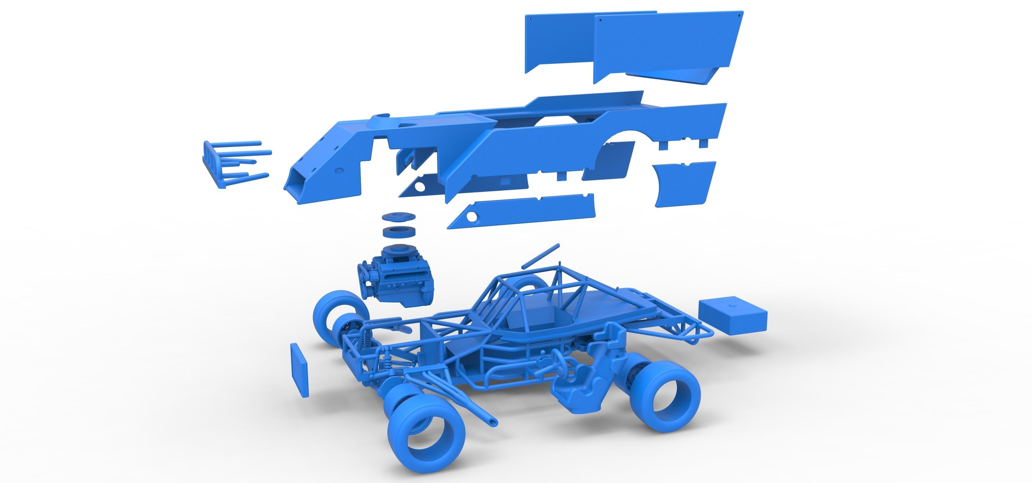 Outlaw Figure 8 Modified stock car Scale 1 to 25 3D print model_35