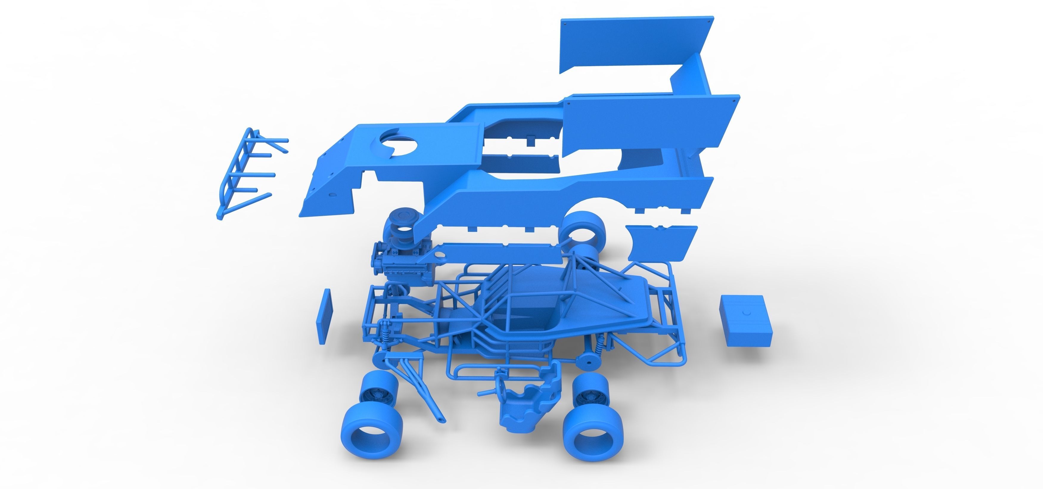 Outlaw Figure 8 Modified stock car Scale 1 to 25 3D print model_40