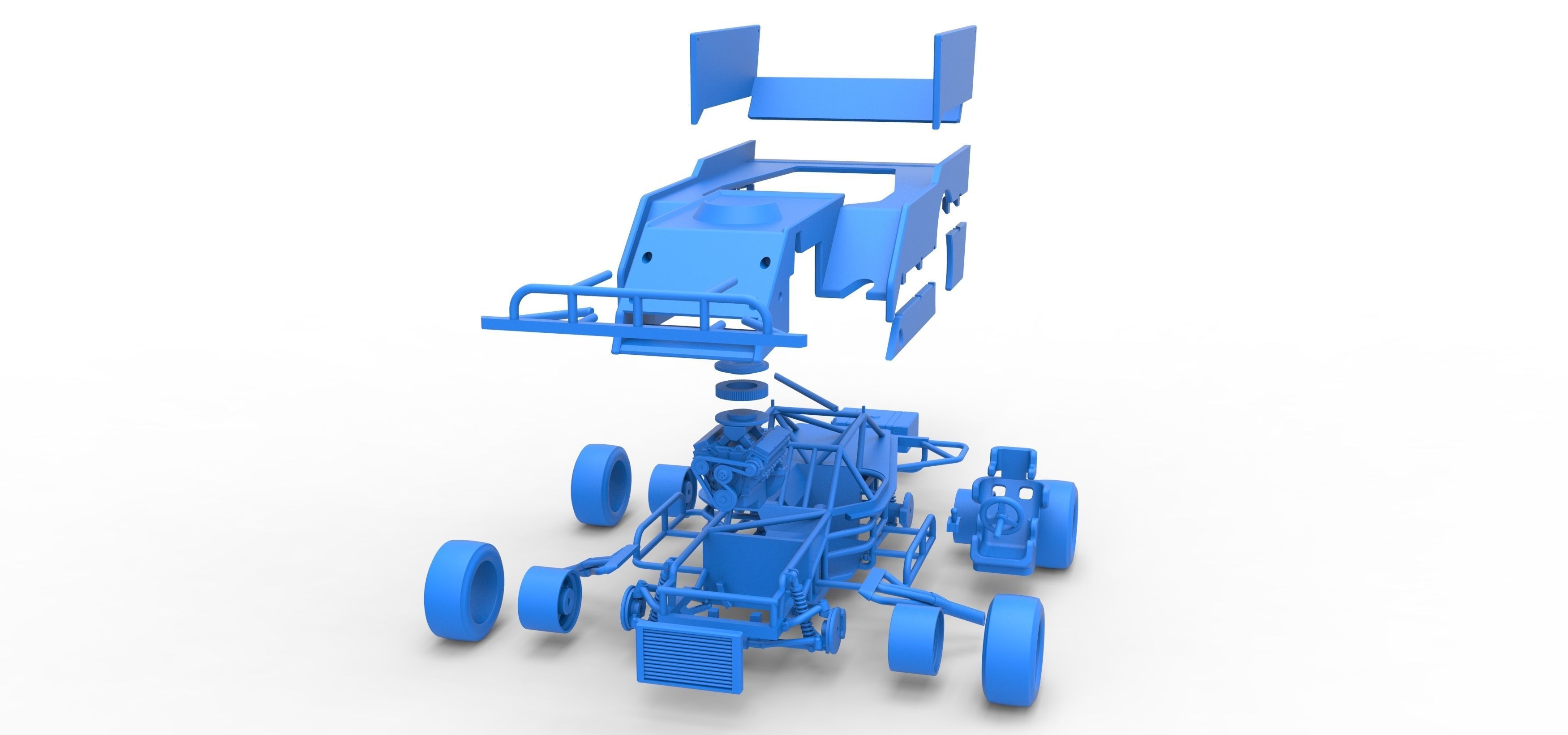 Outlaw Figure 8 Modified stock car Scale 1 to 25 3D print model_38