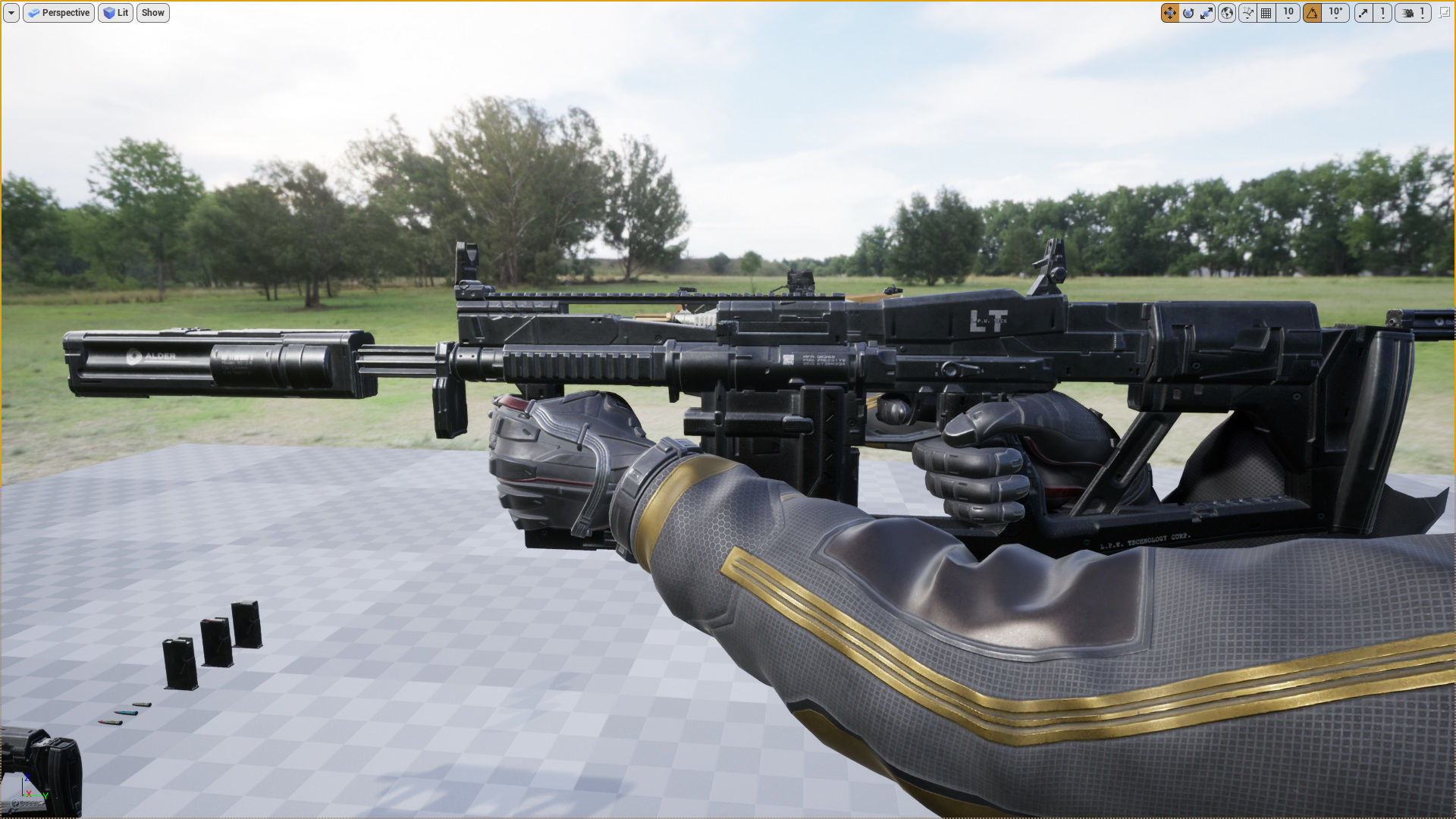 Sci-fi assault rifle 1 Low-poly 3D model_9