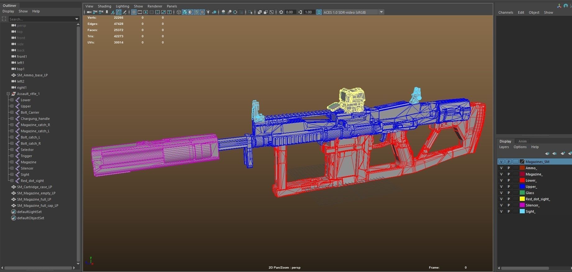 Sci-fi assault rifle 1 Low-poly 3D model_18