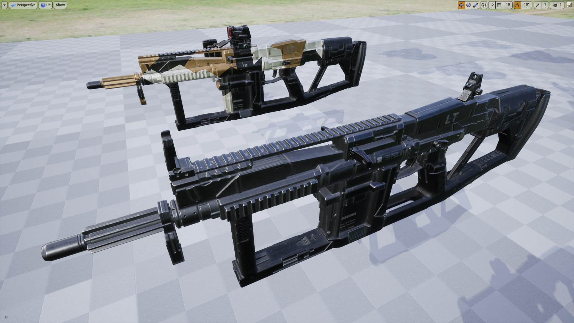 Sci-fi assault rifle 1 Low-poly 3D model_12