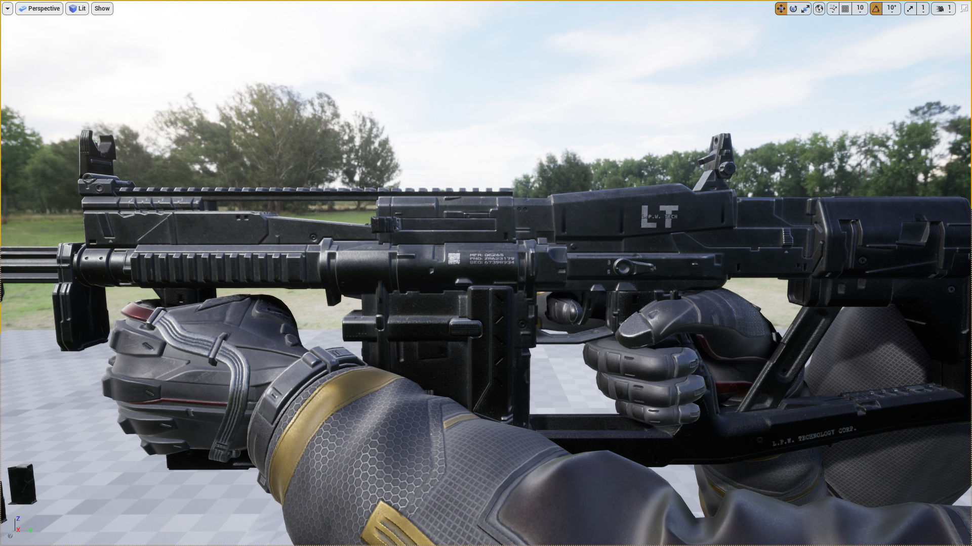 Sci-fi assault rifle 1 Low-poly 3D model_10