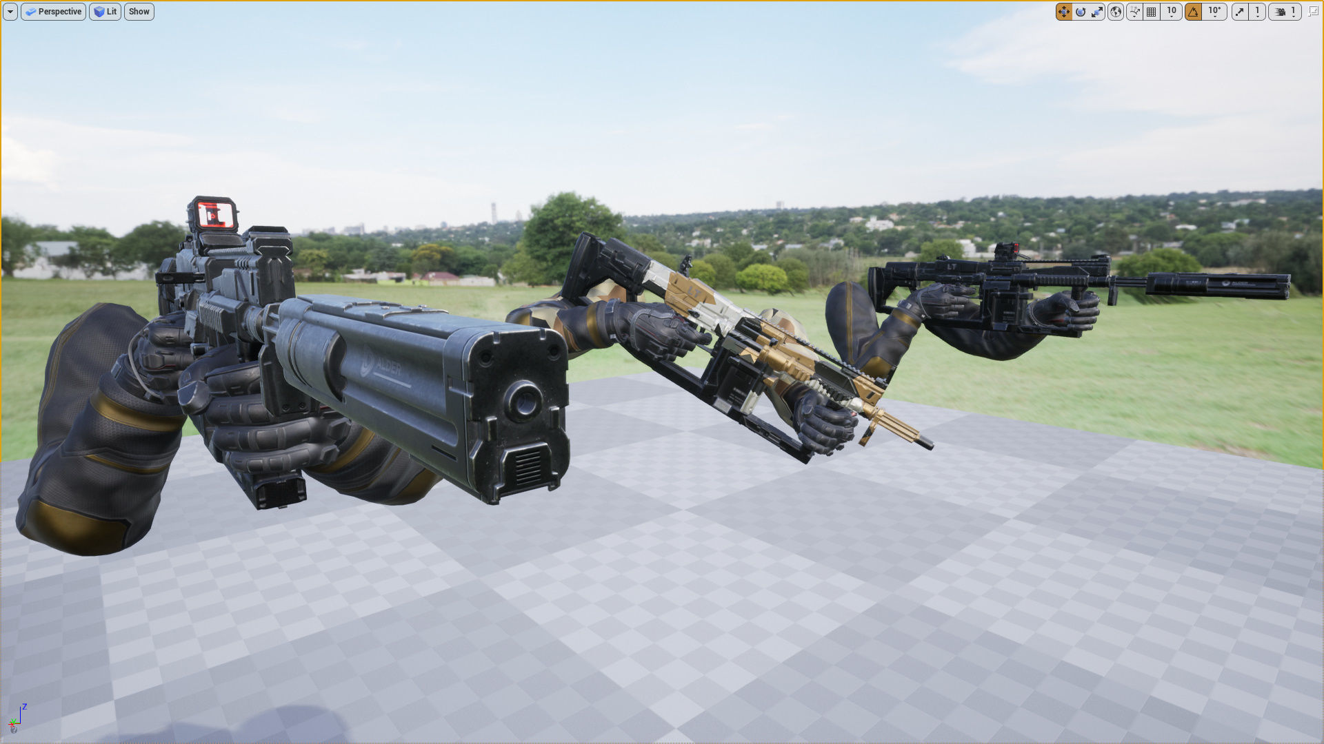 Sci-fi assault rifle 1 Low-poly 3D model_11