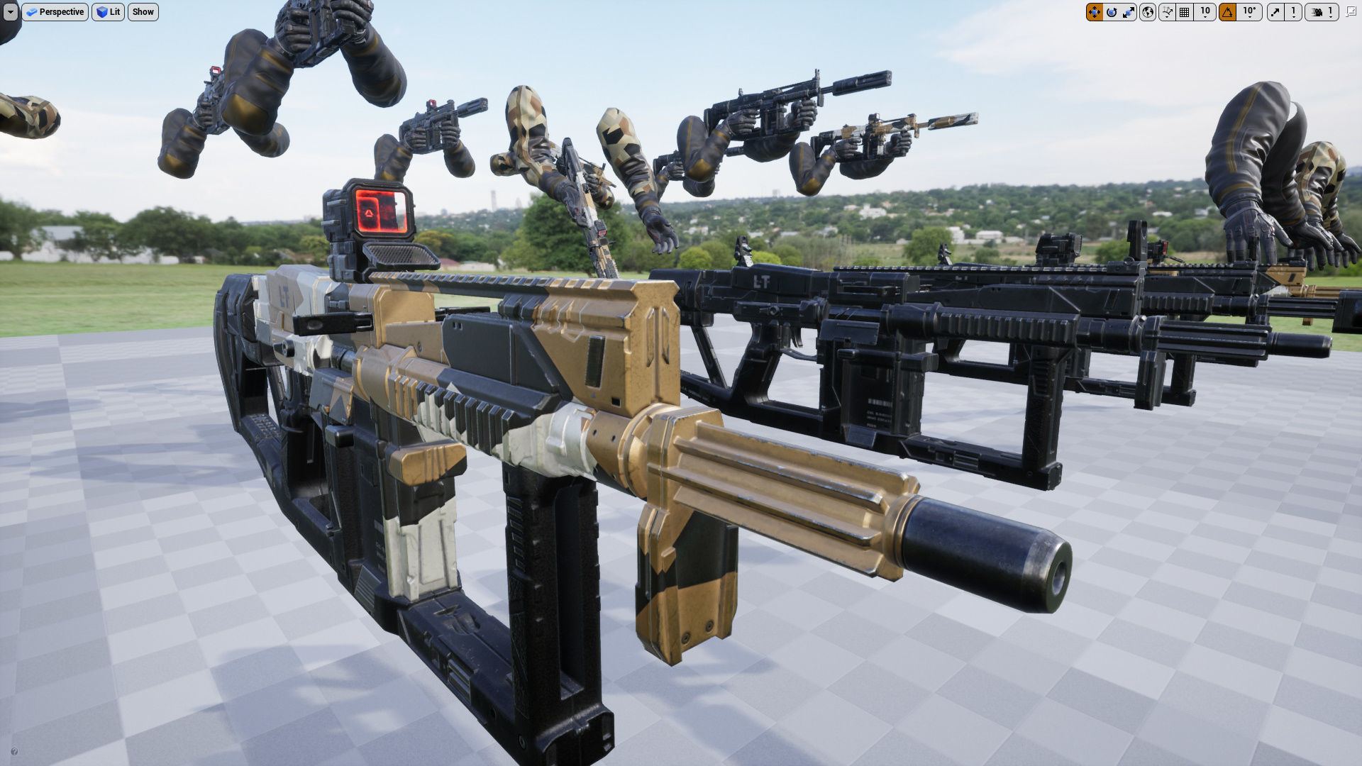 Sci-fi assault rifle 1 Low-poly 3D model_14