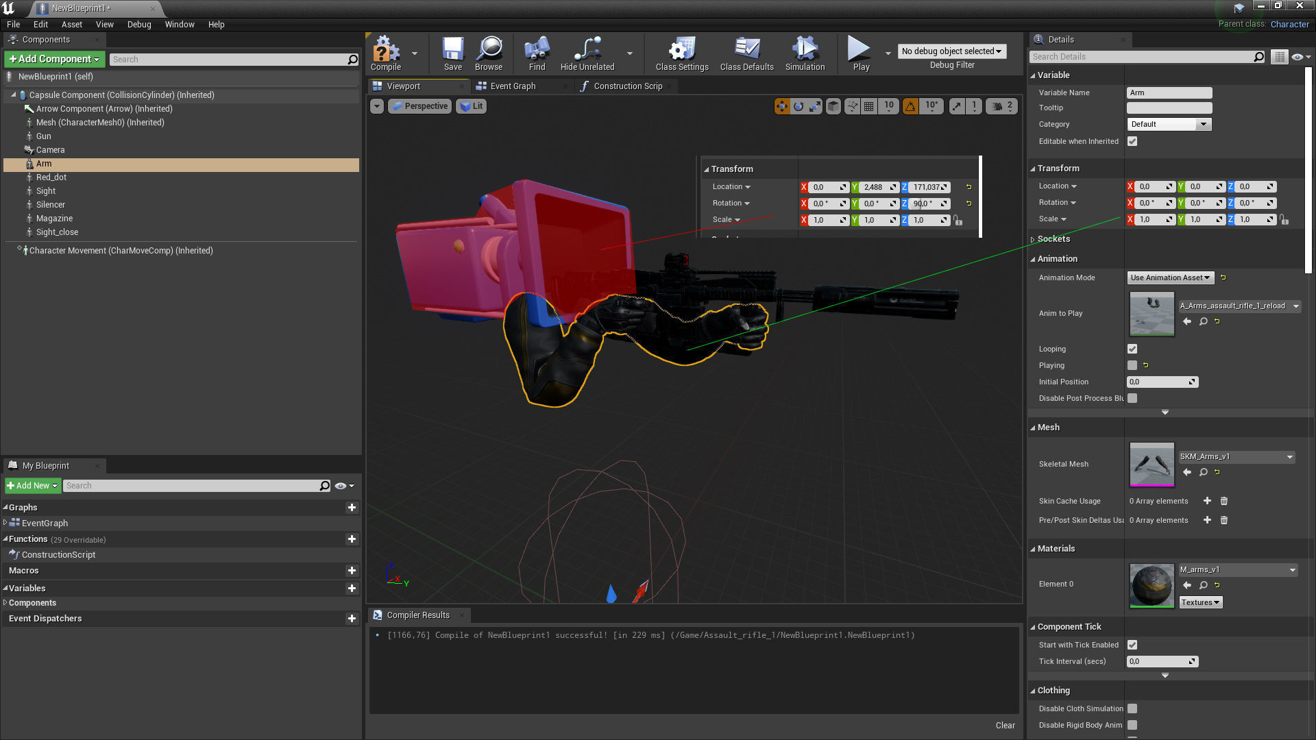 Sci-fi assault rifle 1 Low-poly 3D model_16