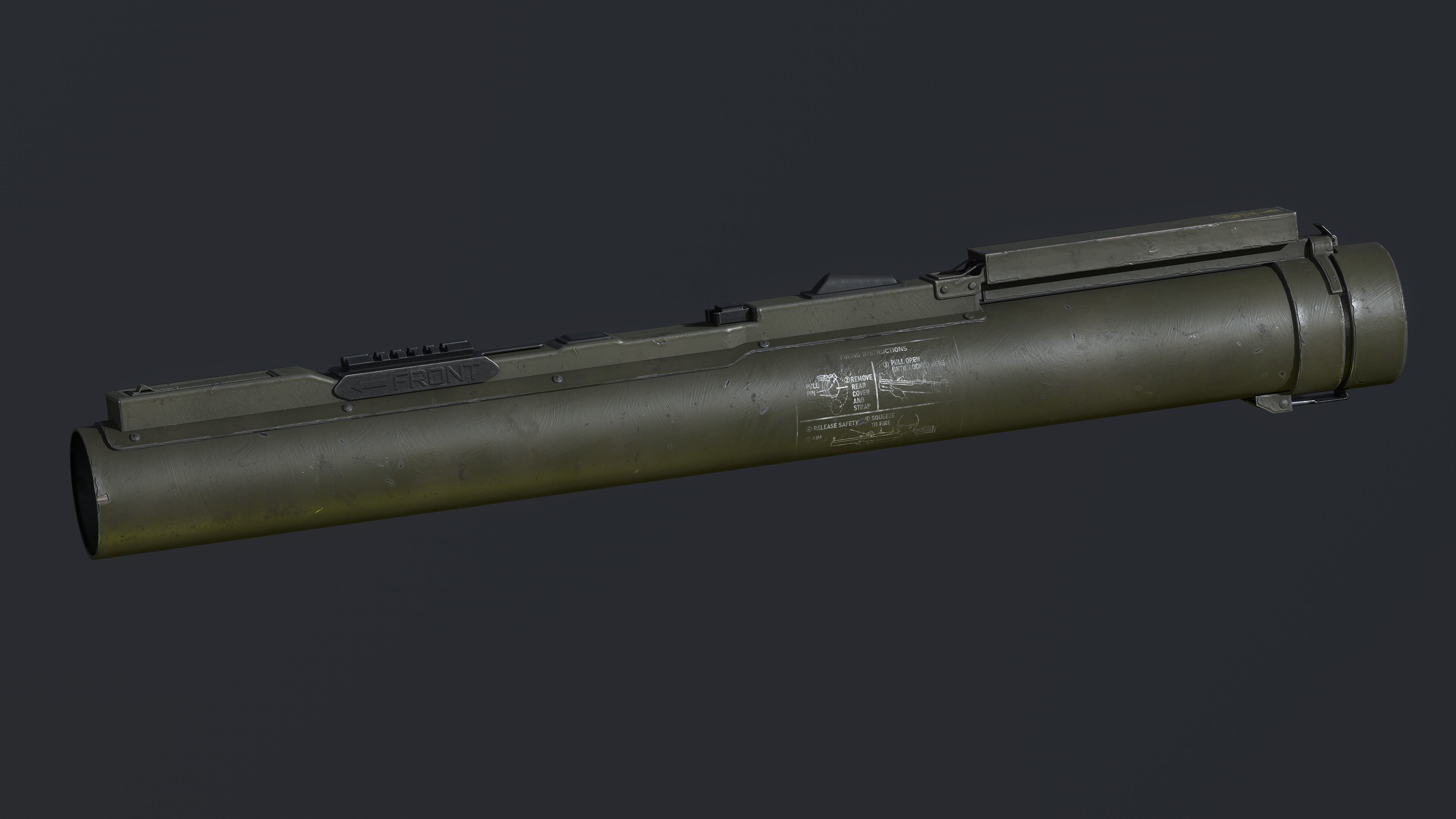 M72 LAW Light Anti Tank Weapon  Low-poly 3D model_1