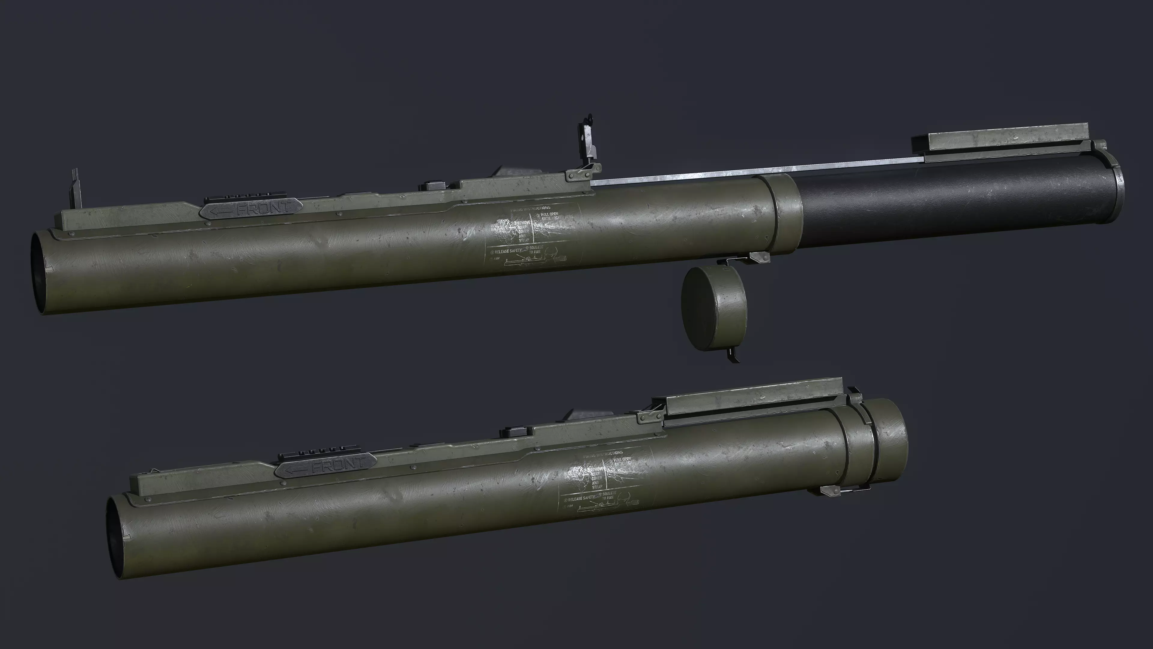 M72 LAW Light Anti Tank Weapon  Low-poly 3D model_0