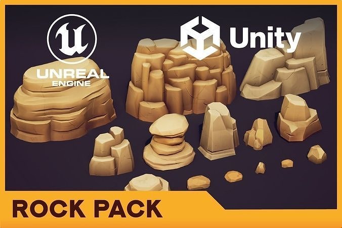 Emberlight Stylized Rocks Low-poly 3D model
