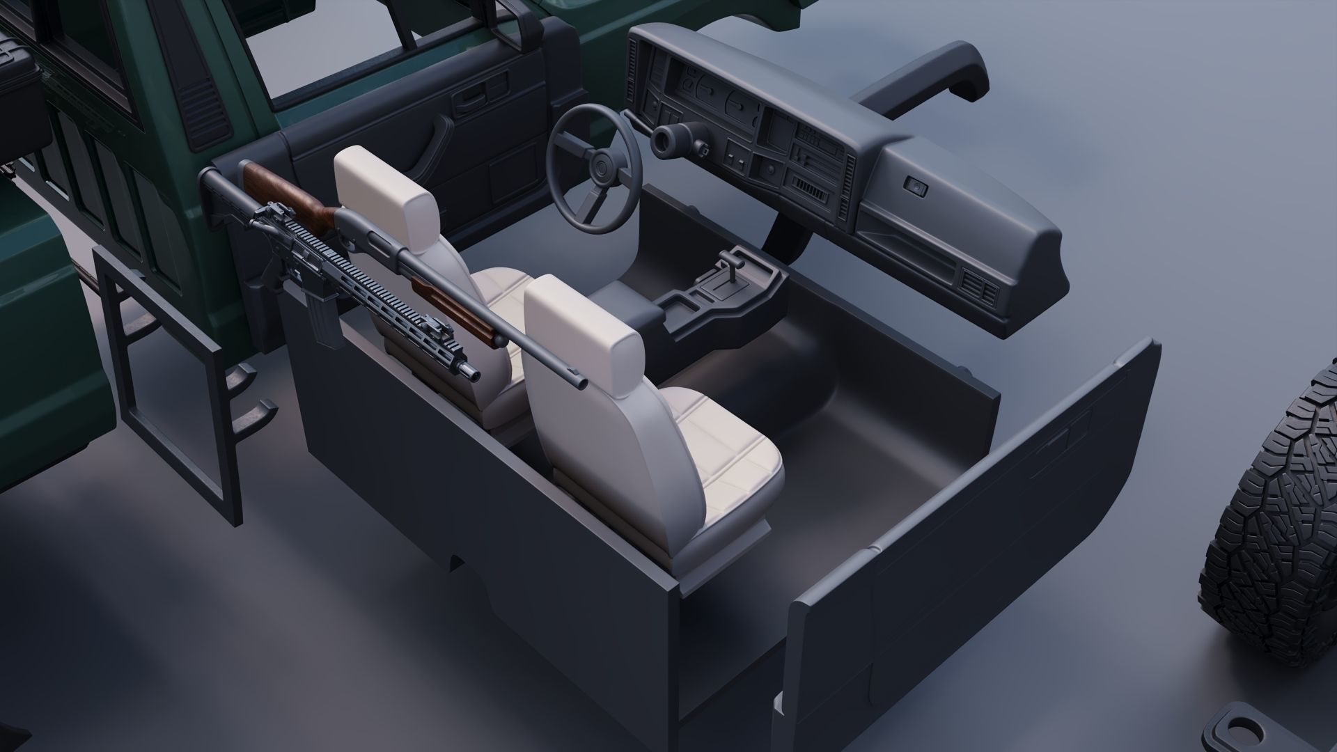 Jeep Comanche 1985 Custom 3D print model_30