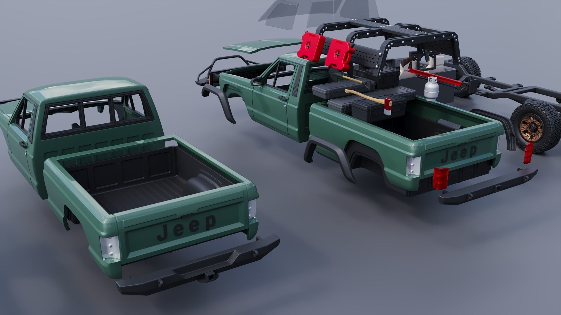 Jeep Comanche 1985 Custom 3D print model_23