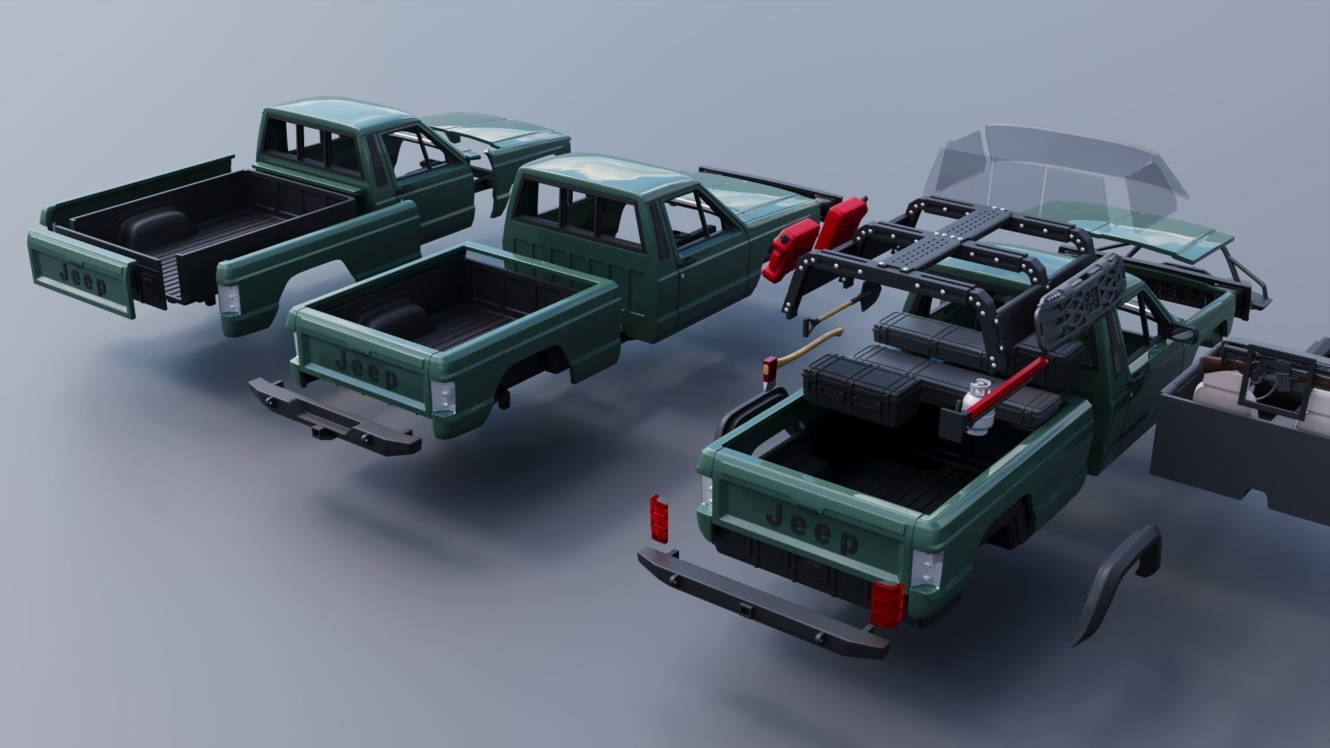 Jeep Comanche 1985 Custom 3D print model_26